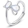 VIKI LYNN - Anello regolabile in argento Sterling 925 con pietra di luna, per donne e ragazze