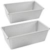 Auddemg Teglia per Pane Rettangolare, Stampo Plumcake in Alluminio Anodizzato, per Cuocere Pane, Torte e Toast, 2 Pezzi (30 cm e 25 cm), Argento