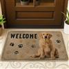 Generic Golden Retriever - Zerbino di benvenuto con stampa di zampe di cane, per tutte le stagioni, tappeto per interni ed esterni, tappetino antiscivolo, facile da pulire, 73 x 43 cm
