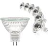 Simusi Lampadina alogena MR16, lampadina spot MR16, 12 V, 35 W, GU5.3, dimmerabile, 2 pin, bianco caldo, 2700 K, coperchio in vetro per plafoniera, confezione da 6
