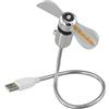 Autilyshop Ventilatore da Scrivania USB con Orologio, Ventilatore Personale Silenzioso per Ufficio e Casa, Tubo in Metallo Regolabile con Display del Tempo (colorato)