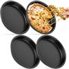 YIYAXIN 4Pcs Teglie Pizza Rotonda con Rivestimento Antiaderente, Piatti Rotondi Acciaio Carbonio Diametro 20cm, Stampi Teglia Pizza Forno Calore Uniforme Duraturo per Pasticceria, Quiche, Fiamme, Torte, Nero
