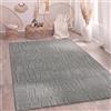 Paco Home Tappeto Soggiorno Camera-Da-Letto Pelo-Alto Scandinavo Boho Stile Geometrico Astratto Tinta-Unita Soffice 3D Grigio, Dimensione:160x220 cm