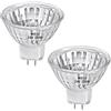 LedWekei Lampadine alogene Gu5.3, lampadina alogena mr16 24v 250w, lampadine alogene dimmerabili 2700K (confezione da 2 bicchieri con riflettore a griglia)