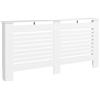 HOMCOM Copritermosifoni a Doghe con Ripiano Portaoggetti 152x19x81cm Bianco | Copri Termosifone Moderno, Antiribaltamento, Copertura Radiatore MDF, Soggiorno, Corridoio, Ufficio