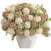 CARMOTTER 10 ortensie artificiali, 33 cm, fiori finti in seta per decorazione di nozze, bouquet realistico con design realistico, decorazione per casa e giardino (bianco)