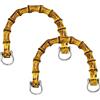 Gativs Manici Borsa Bamboo 2 Pezzi Manici per Borse Manici Bamboo per Borse Manici di Ricambio Manici per Borse Bamboo Manici di Ricambio Borsa Manici per Borsa in bambù a Forma di U Größe 15,5×11cm