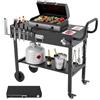 VEVOR Carrello da Pranzo per BBQ da Esterno da 787 x 432 mm, Tavolo da Cucina Pieghevole per Esterni con Porta Fazzoletti, Ruote, Portautensili Magnetico, Tavoli per Picnic, Cucina, Cortile