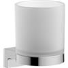 hansgrohe AddStoris S - Portaspazzolino, portaspazzolini da parete, bicchiere porta spazzolino, fissaggio nascosto, accessori bagno, cromo, 41769000