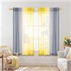 KOUFALL Tende da cucina grigie e giallo limone, decorazione estiva ombré, tende corte per bagno, piccole finestre, girasole, giallo grigio chiaro, lunghezza 114 cm