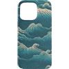 PM-Artistic Custodia per iPhone 15 Pro Max Sea Ocean Waves Pattern senza bordi Design 1