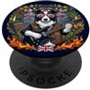 Border-Collie plays Rock Music Border Collie Hard HeavyRock Cane Rockstar Chitarra Musica Rock PopSockets PopGrip Adesivo