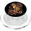 DCatLovers Gatto Floreale Luna Tatuaggio Stile Gotico Arte PopSockets PopGrip per MagSafe