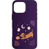 Cute Halloween Pets Custodia per iPhone 16 Pro Max Carino Halloween Bassotto Fantasma Zucca Luna