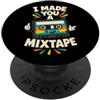 Retro Cassette Mixtape designs Cassette Mixtape retrò Amante della musica PopSockets PopGrip Adesivo