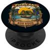 Sud-Est Asiatico: Thailand Thailandia Koh Kood Vintage Barca Longtail Palme Souvenir PopSockets PopGrip Adesivo