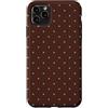 Classic Polka Dot Pattern Vintage Design Custodia per iPhone 11 Pro Max Estetica carina a pois marrone e chiaro color foglia di tè