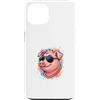 Splash Animals Abbigliamento Grafico Col Custodia per iPhone 13 Maialino Figo con Occhiali da Sole Schizzi Colore