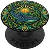 Marine Biology Eco Futurism Designs Corona di alghe in stile Art Nouveau Solarpunk con squalo balena PopSockets PopGrip Adesivo
