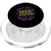 Tech Lover Retro Gamer Train Station Divertente dicendo Dont My Gps sarcastico umoristico PopSockets PopGrip per MagSafe