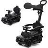 COSTWAY Auto a Spinta per Bambini, Macchina Cavalcabile a Spinta con Tettuccio Regolabile Maniglia per Genitori Paracolpi, Ideale per Bambini 12-36 Mesi (Nero)
