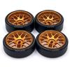 Jufjsfy 4 Pezzi Cerchioni nel Metallo Pneumatici per Pneumatici nel per 284131 K969 K989 P929 Mini-Z 1/28 RC Ricambi per,1
