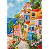 DKijoys Nautical Fishing Village Jigsaw Puzzle da 1000 pezzi per adulti Cheerful Coastal Village Puzzle da 1000 pezzi