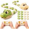 WANWEN Serpente Telecomandato Magnetico Giocattolo per Bambini (Verde + Beige)
