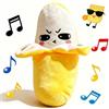 Pealeaf Peluche banana musicale interattiva, giocattolo tattile con suoni piano, morbido pupazzo sensoriale educativo per bambini e regalo (A)