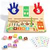 Lhdfyqt Montessori, giocattolo educativo matematico per bambini dai 3 anni | Gioco di conteggio magnetico con labirinto, blocchi numerici e contatore delle dita, giocattolo in legno
