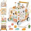 Fozcmisw Carrello Primi Passi Legno Montessori 16-in-1, Girello 3+ Anni