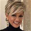 Creamily Parrucche bionde corte per donne, parrucca Pixie Cut con frangia, parrucche sintetiche a strati naturali per donne, mix biondo castano