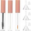 Wedhapy Tubo mascara vuoto e bacchetta di mascara trasparente contenitori mascara di mascara vuoto 3pcs 10 ml tubi di lucidalabbra vuoti tubo eyeliner vuoto con inserti in gomma e canalizzati per olio di ric
