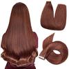 Hotlulana Extension Capelli Veri Biadesivo Castano Ramato Scuro(#33) Extension Capelli Veri 14Pollici 20pcs 35cm 40g Extension Biadesive Capelli Veri Invisible Skin Weft Tape in Hair Extensions.