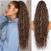 Greenmirr Ponytail Extension Claw Clip 30 Curly Pony Tail Clip in extension per capelli da donna Fluffy capelli sintetici per indossare tutti i giorni (H10B/22HightlightBlonde)