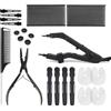 Lanshii Kit di estensione per cheratina, connettore per fusione della cheratina, macchina per estensioni dei capelli, kit di strumenti Pro Fusion, scudo termico acrilico per estensioni di cheratina