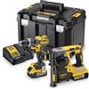 DEWALT DCK207P2T-QW Kit brushless composto da Trapano avvitatore con percussione DCD796 + Tassellatore SDS Plus DCH273 + 2 batterie XR 18V 5.0Ah