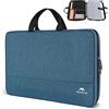 MATEIN Custodia per Laptop da 15,6 Pollici, Protettiva e Impermeabile con Maniglia, per PC Notebook, HP Lenovo Acer Dell, Blu Ciano