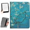 HoYiXi Universale La Custodia per eReader da 6,8",7", Compatibile con Kindle Paperwhite, Colorsoft, Kobo, PocketBook, Tolino e Sony. corda a mano elastica Case per 6"-7"eReader,Fiore
