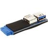 InLine® 33444A Adattatore USB 3.0 lungo, 2x presa A a connettore post