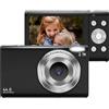 INF Fotocamera digitale 2,7K/44MP/Zoom 16x/Anti-shake/Webcam Nera