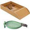 CaiYuanGJ Piatti per Acqua Tartaruga, 2 Pezzi Rampa e Ciotola per Acqua per Tartarughe, Piatto Habitat per Tartarughe, Raccordi per Serbatoi d'Acqua, per Animali Domestici Striscianti, Lucertole (Marrone)