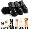 Hcpet - Stivali e protezioni per cani, scarpe per cani di taglia grande e media, stivaletti antiscivolo per marciapiedi caldi, escursioni sulla neve, con cinghie riflettenti, nero, misura 6