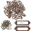 Ruidee 50 Pezzi Porta Etichette in Metallo 60x17mm Telaio Etichette Carte (Portaetichette Targhette con Viti) per Mobili, Cassetti, Armadietti, Libreria, Scheda Nome(IBQK-Red Bronze-60）