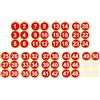 PATIKIL Adesivi numerati da 1 a 50, 4 pollici / 100mm, Etichette rotondo autoadesive viniliche colorate per classificazione inventari, organizzazione scatole di archiviazione, Rosso