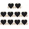 Cyrank Confezione da 10 Mini Lavagne con Supporto a Cavalletto, Etichette Per Lavagna a Forma di Cuore, Lavagna in Legno Per Numeri da Tavolo, Cartelli Alimentari, Segnaposto in Legno Per Matrimoni Ed Eventi