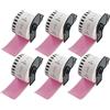 BETCKEY - 6 Rotoli DK-22223 Etichette a Lunghezza Continua Compatibile con Brother, 50mm x 30.48m, 6 Etichette Colorate Rosa per Stampanti di Etichette Brother QL