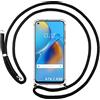 Tumundosmartphone Custodia a sospensione trasparente per OPPO A76 / A96 con cordino nero
