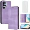 OUEAYIEN Cover per Samsung Galaxy S26 Ultra Custodia a Libro con Vetro Temperato Vio | Blocco RFID,Pelle Portafoglio Case,Porta Carte,Vintage Flip Custodia per Galaxy S 26 26S Ultra Samsung S 26Ultra