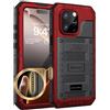 Beeasy Cover per iPhone 16 Pro Max IP68 Impermeabile Custodia Militare Antiurto Resistente 360° Metallo Armor Protezione Schermo Integrata Rugged Robusta Indistruttibile Subacquea Antipolvere Rosso